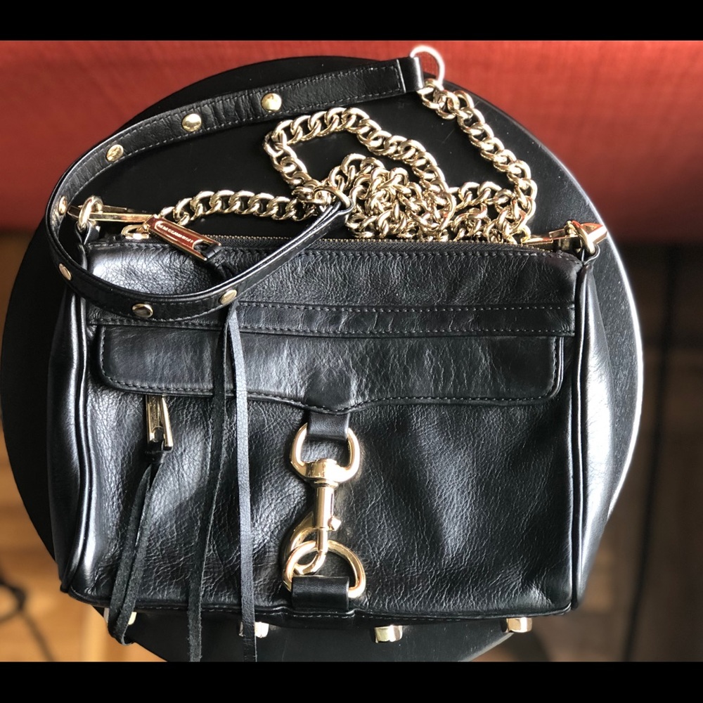 Rebecca Minkoff Mini MAC Crossbody - blk w/ gold
